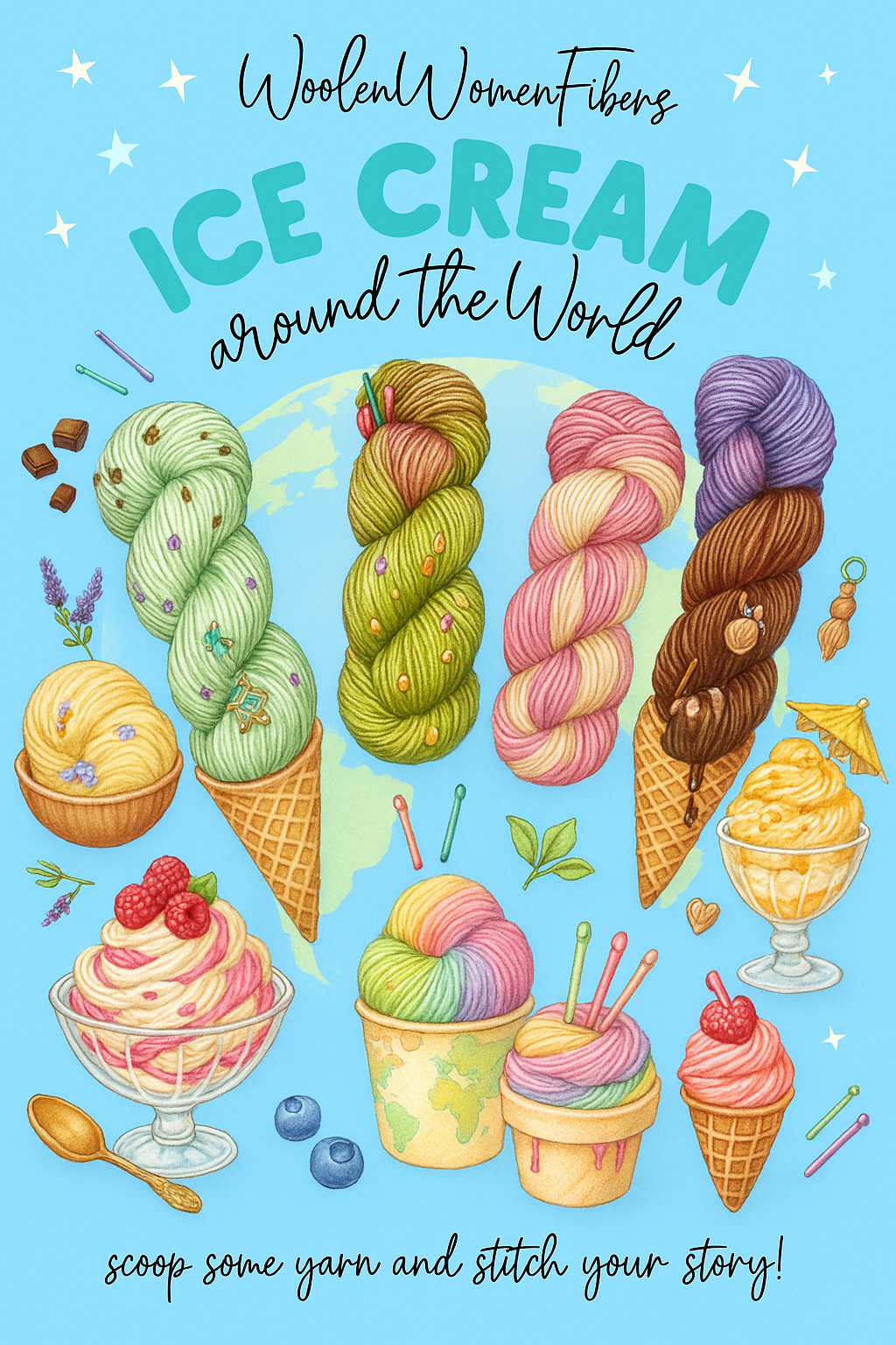 I scream, you scream, we all stitch for ice cream mystery yarn box