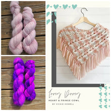Load image into Gallery viewer, Lovey Dovey Heart &amp; Fringe Cowl yarn Kit
