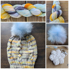 Load image into Gallery viewer, Woolen Winter Hat kits/pom/snowflake charm
